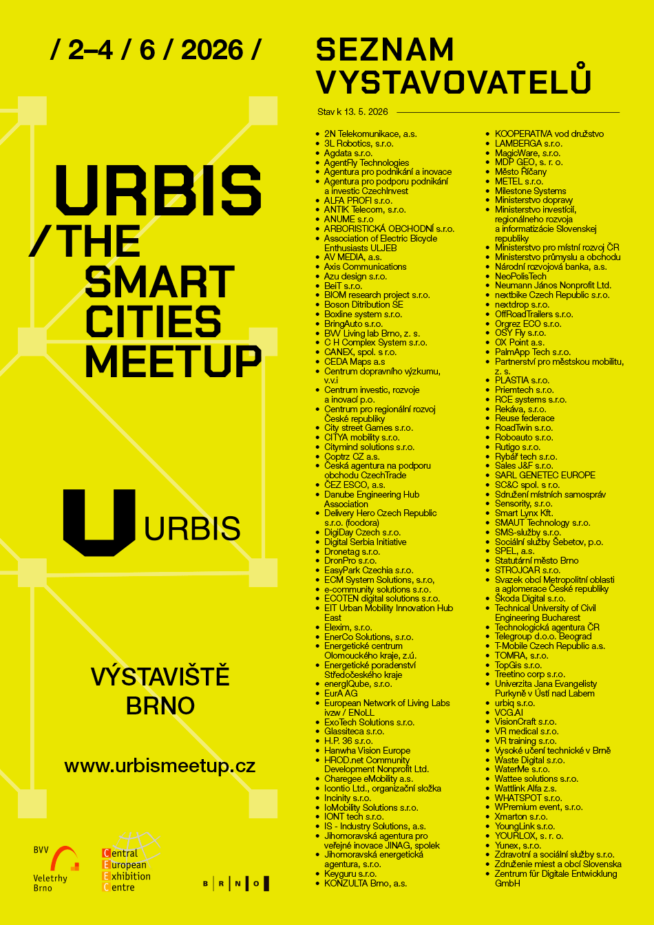 URBIS - The Smart Cities Meetup, 2. – 4. 6. 2026, program URBIS - The Smart Cities Meetup, 2. – 4. 6. 2026, program